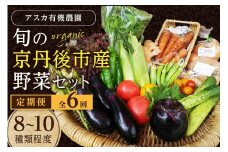 野菜 定期便 6回【アスカ有機農園】旬の京丹後野菜セットS（栽培期間中　農薬・化学肥料不使用）＜京都 オーガニック アクション加盟＞京野菜セット・野菜 詰め合わせ・京都 定期便・野菜 定期　AY00002