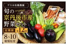 野菜 定期便 12回【アスカ有機農園】旬の京丹後野菜セットS（栽培期間中　農薬・化学肥料不使用）＜京都 オーガニック アクション加盟＞京野菜セット・野菜 詰め合わせ・京都 定期便・野菜 定期　AY00003