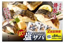 定期便2回【訳あり】魚屋の味付け骨取り塩サバ約2.1kg（お手軽42切れ×2回※隔月）　TB00041