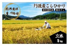 2025年産 京丹後産稲作発祥の地コシヒカリ特別栽培米 月の輪田米 玄米5kg（天日干し）　WK00001