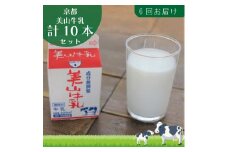 [№5334-0104]牛乳 定期便 6ヶ月 京都 美山牛乳 200ml ×10本 セット 美山町 お取り寄せ パック 紙パック 200mL 定期 お楽しみ 6回 ※北海道・沖縄・離島への発送不可 