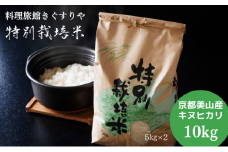 [№5334-0138]【令和6年度新米】 料理旅館きぐすりや 特別栽培米 キヌヒカリ 10kg 精米 白米 お米 こめ コメ 減農薬栽培 10キロ 5kg×2 ご飯 ごはん 京都　※9月下旬より順次発送 