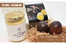 [№5334-0462]うちゅうの夜明け 燻製たまご 6個 マヨネーズセット　卵 燻製 調味料 マヨネーズ 有精卵 米酢使用 京都府 南丹市【※3月15日以降発送】
