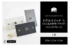 HITTITEのトグルスイッチ A(1口 長方形型・ブラック)アイアンスイッチプレート インテリア スイッチ 照明用 スイッチプレート  【063-04-B】