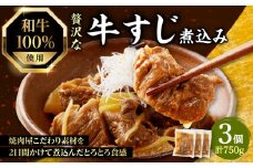 和牛100％の贅沢なすじ煮込み  250g×3個 750g  [093-11]