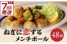 【スピード発送】最短7日以内発送！！ねぎに恋するメンチボール 48個入り 京野菜 時短 簡単 おかず 九条ネギ 揚げ物 ねぎ 山城のねぎ 冷凍 保存 送料無料 京都府 木津川市 【001-09-S】