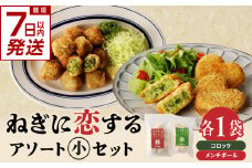 【スピード発送】最短7日以内発送！！ねぎに恋するコロッケ・メンチボール　アソートセット（小） 京野菜 時短 簡単 おかず コロッケ メンチボール 九条ネギ 揚げ物 ねぎ 山城のねぎ 冷凍 保存 送料無料 京都府 木津川市 【001-10-S】
