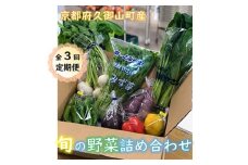 ＜毎月定期便＞ 季節の京都府久御山野菜詰合せ全3回【4013886】