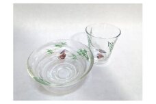 京絵付けガラス鉢 コップ セット 八木海峰 海峰窯 ガラス コップ 絵付け 食器 器 日用品 伝統 工芸品 ギフト 贈答 井手町 京都【035】