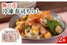 梅の花 ちらし寿司 2袋 ( ちらし 寿司 海老 梅の花 サーモン たまご 筍 人参 椎茸 おぼろ 和食 海鮮 冷凍 井手町 京都府 10000円 1万円 ）【217】