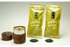 最高峰の上級玉露・煎茶(各100g入)と桜皮茶筒のセット〈高級 最高峰 煎茶 玉露 宇治茶 お茶 茶 緑茶 桜皮 セット 茶筒 保存缶〉　n0314