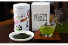 ネコ缶とほっこりお茶セット(京都深蒸し茶入)〈お茶 茶 緑茶 煎茶 深蒸し茶 深むし 茶葉 京都 缶 ネコ お茶缶 保存缶 飲料〉　n01118
