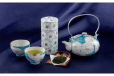 清水焼「白菊」茶器セット〈お茶 茶 緑茶 煎茶 茶器 陶器 保存缶 お茶缶 土瓶〉  n1501