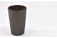京焼「新羅釉木賊紋ビアグラス」【黒】1個〈ビアグラス グラス 京焼 手作り 工芸品 食器 陶器 木賊紋 新羅釉〉n01149