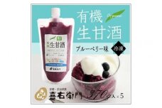 有機生甘酒ブルーベリー（フローズン）370g×5＜京都・喜右衛門＞ 〈あまざけ 無添加 オーガニック 麹 フローズン ブルーベリー 飲む点滴〉  S1110改