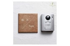 タイル表札  GST01（14.7cm×14.7cm）〈玄関 プレート オーダーメイド 名前 ハンドメイド  戸建 マンション アンティーク 新築 引っ越し〉 n0342