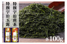 宇治茶 特撰玉露・特撰煎茶飲み比べセット 100g×2缶 〈お茶 茶 煎茶 緑茶 玉露 宇治茶 飲み比べ セット お茶缶 茶筒〉 S2703