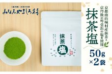 抹茶塩　2袋 調味料 塩 抹茶 京丹後市 琴引きの塩 ブレンド 香り 唐揚げ 天ぷら バニラアイス 南山城村 京都府 [№5299-0150]