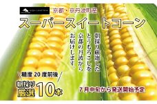 スーパースイートコーン 10本 高糖度 とうもろこし 京都 京丹波町産 ※北海道・東北・沖縄は配送不可　[010SH002L]