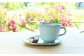 上品さ漂う淡い青のコーヒーカップ。