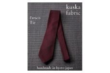 ＜手織りネクタイ＞ワイン フレスコタイ kuskafabric  京都・丹後のシルク織物【1080339】