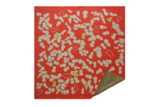 正絹縮緬友禅風呂敷 瓢箪 (赤) 約45cm×47cm【1320353】