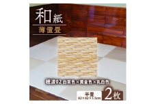 薄置畳2枚 ヘリなし＜穂波02 白茶色×黄金色×乳白色＞フロアタイルとして使用できる置き畳【1557536】