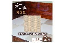 薄置畳2枚 ヘリなし＜清流ストライプ02 灰桜色×白茶色＞フロアタイルとして使用できる置き畳【1557543】