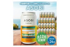 ＜毎月定期便＞＜与謝野町産ホップ使用クラフトビール＞ ASOBI　350ml ×24本セット全12回【4058791】