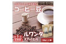 ＜毎月定期便＞コーヒー豆　ルワンダ スカイヒル　200g×2袋　こだわり遠赤外線焙煎全6回【4063208】