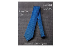 ＜手織りネクタイ＞丹後ブルー ラインドットタイ kuskafabric 丹後の絹織物＜高島屋選定品＞【1615580】