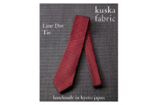 ＜手織りネクタイ＞レッド ラインドットタイ kuskafabric 丹後の絹織物＜高島屋選定品＞【1615593】