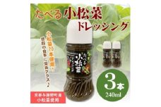 たべる小松菜ドレッシング　3本　京都丹後産の小松菜をぜいたくに使用した健康野菜ドレッシング【1659787】