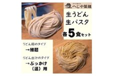 生パスタ・生うどんセット　もっちり生パスタ×5食+うどん細麺(ぶっかけ(温)用特製だしつゆ付)×5食【1665941】