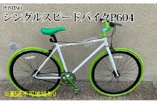 POSTINO シングルスピードバイク 700×28C【ホワイト×グリーン】P604【フレームサイズ460mm】