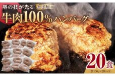 堺の技が光る無添加の牛肉100％ハンバーグ　20食セット