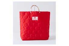 【ふるさと納税】ドット柄がかわいい！バッグンナウンのトートバッグ（レッド）