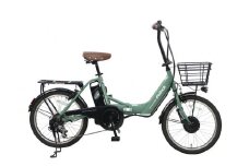 PELTECH（ペルテック）ノーパンク 折り畳み電動アシスト自転車 20インチ折り畳み外装6段変速 （TDN-212LN）【簡易組立必要】【マットカーキ】