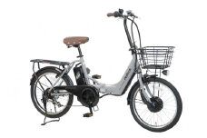 PELTECH（ペルテック）ノーパンク 折り畳み電動アシスト自転車 20インチ折り畳み外装6段変速 （TDN-212LN）【簡易組立必要】【マットグレイ】