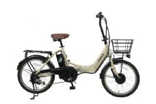 PELTECH（ペルテック）ノーパンク 折り畳み電動アシスト自転車 20インチ折り畳み外装6段変速 （TDN-212LN）【簡易組立必要】【マットベージュ】