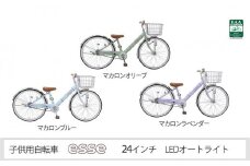 ヱビス自転車　子供自転車　エッセ24-A　マカロンオリーブ