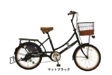 ヱビス自転車　 フィデース 20インチ小径自転車 シマノ製外装6段変速　電動なし（レトロ感 シマノ製ローラーブレーキ LEDオートライト）【マットブラック】