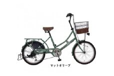 ヱビス自転車　 フィデース 20インチ小径自転車 シマノ製外装6段変速　電動なし（レトロ感 シマノ製ローラーブレーキ LEDオートライト）【マットオリーブ】