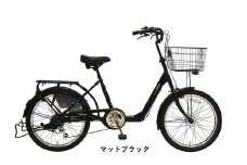 ヱビス自転車　 パテオ 22インチ小径自転車・シマノ製外装6段変速　電動なし（低床式フレーム 極太タイヤ シマノ製ローラーブレーキ 幼児2人同乗認定）【マットブラック】