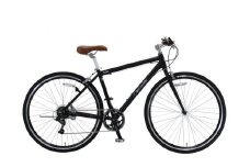 ヱビス自転車 クロスバイク・シマノ製外装7段変速・アルミフレーム・700×32c 軽量 電動なし Solid【マットブラック】