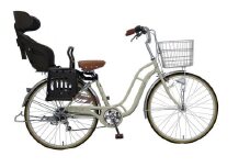 ヱビス自転車 子供乗せ自転車 26インチ ポニーテール266R シマノ製外装6段変速　電動なし（シマノ製ローラーブレーキ LEDオートライト）【本体ミルクコーヒー/子乗せブラウン】