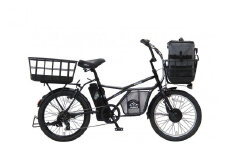 ヱビス自転車 ミニベロカーゴ電動アシスト自転車 GRC-515L-PET 20インチ シマノ製外装7段変速【本体：マットブラック×リュック：チャコール】