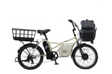 ヱビス自転車 ミニベロカーゴ電動アシスト自転車 GRC-515L-PET 20インチ シマノ製外装7段変速【本体：マットベージュ×リュック：チャコール】
