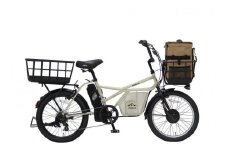 ヱビス自転車 ミニベロカーゴ電動アシスト自転車 GRC-515L-PET 20インチ シマノ製外装7段変速【本体：マットベージュ×リュック：キャメル】