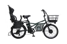 ヱビス自転車 ミニベロカーゴ電動アシスト自転車 GRC-515L-R 20インチ シマノ製外装7段変速【本体：マットオリーブ×子乗せ：ブラック】
